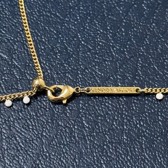 NWOT Kelsey Gold Strand Necklace in White Enamel - Picture 7 of 7